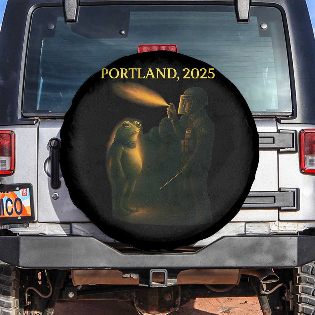 Resist Frog Political Poste Spare Tire Cover Free Portland Vintage Protest Graphic - Wonder Print Shop
