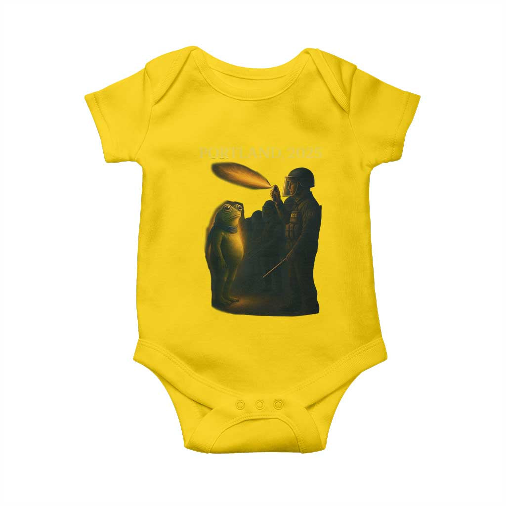 Resist Frog Political Poste Baby Onesie Free Portland Vintage Protest Graphic - Wonder Print Shop