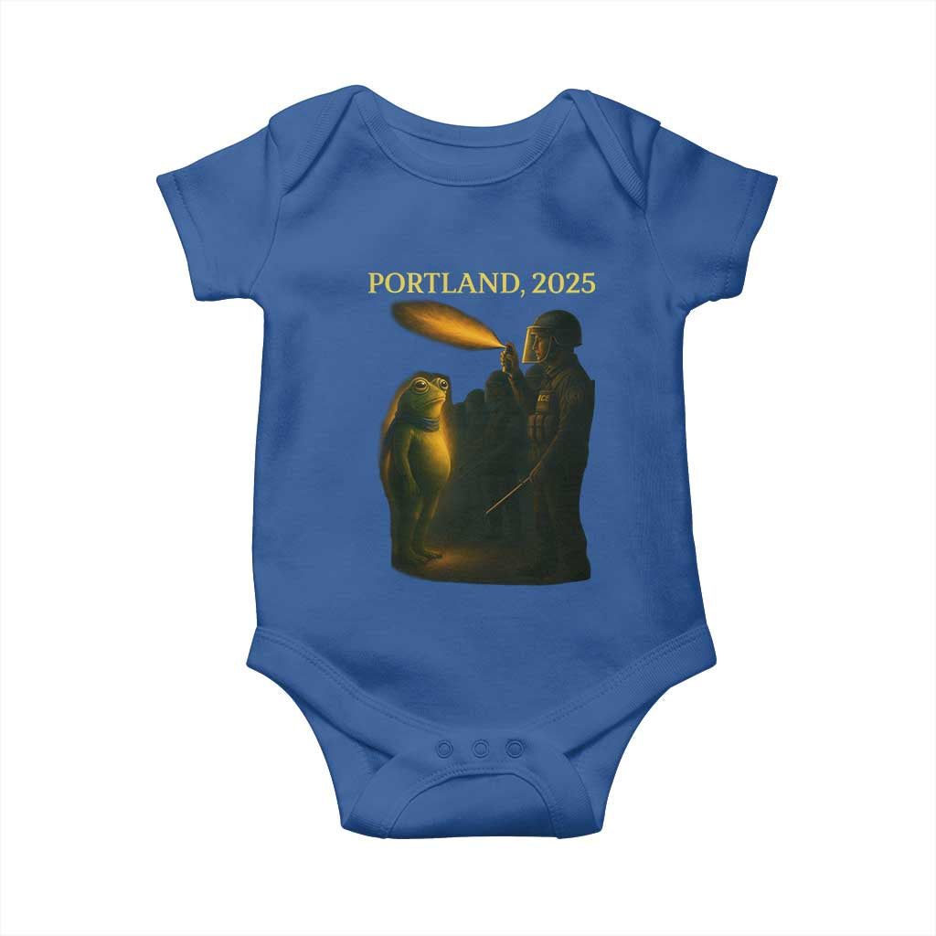 Resist Frog Political Poste Baby Onesie Free Portland Vintage Protest Graphic - Wonder Print Shop