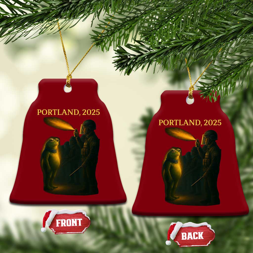 Resist Frog Political Poste Ceramic Ornament Free Portland Vintage Protest Graphic - Wonder Print Shop