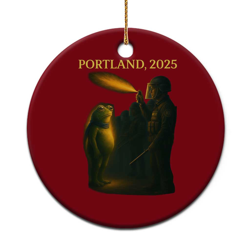 Resist Frog Political Poste Ceramic Ornament Free Portland Vintage Protest Graphic - Wonder Print Shop