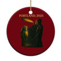 Resist Frog Political Poste Ceramic Ornament Free Portland Vintage Protest Graphic - Wonder Print Shop