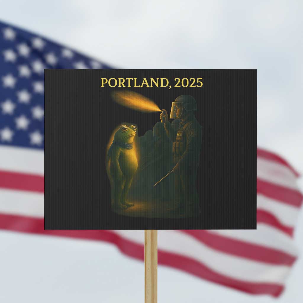 Resist Frog Political Poste Protest Sign Free Portland Vintage Protest Graphic - Wonder Print Shop
