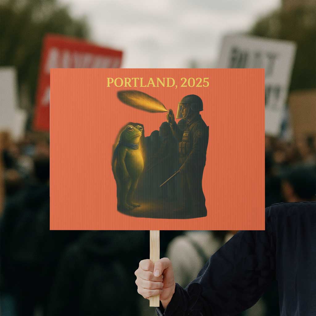 Resist Frog Political Poste Protest Sign Free Portland Vintage Protest Graphic - Wonder Print Shop