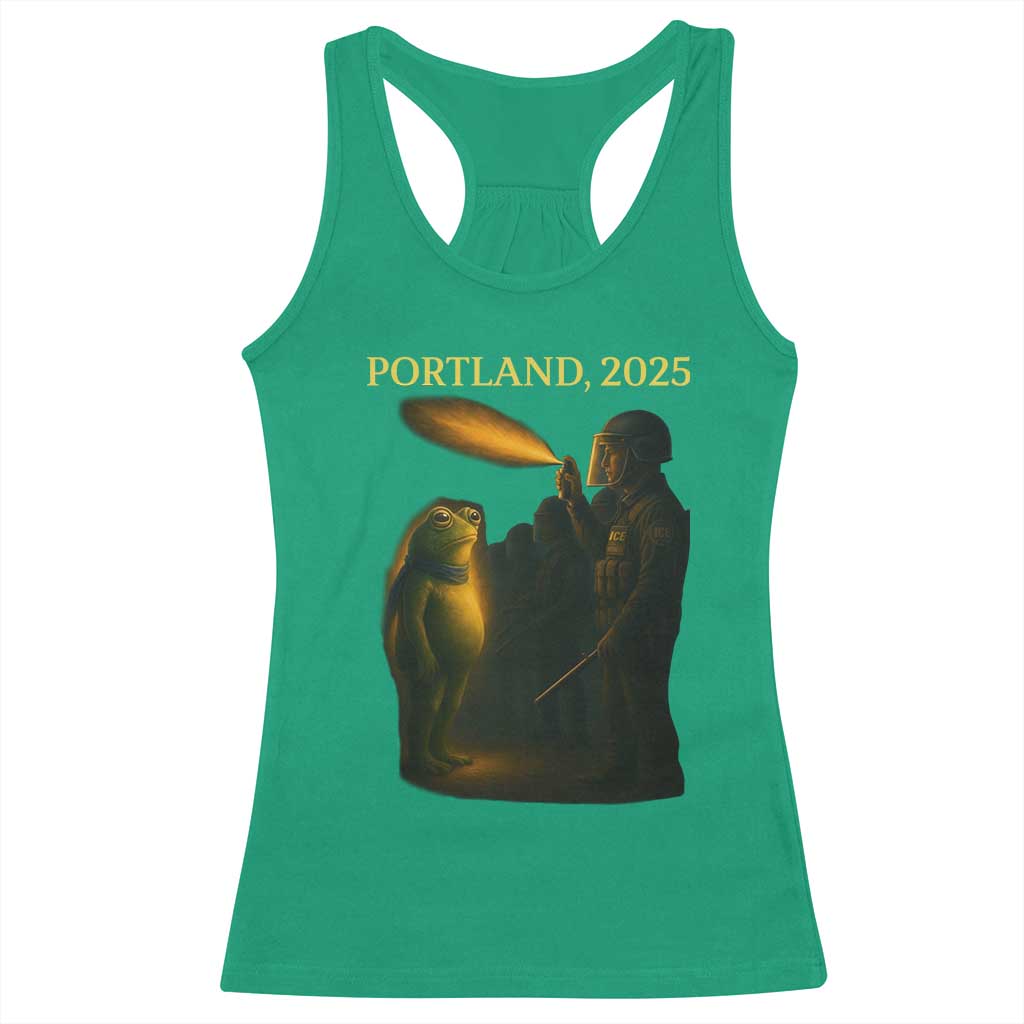 Resist Frog Political Poste Racerback Tank Top Free Portland Vintage Protest Graphic - Wonder Print Shop