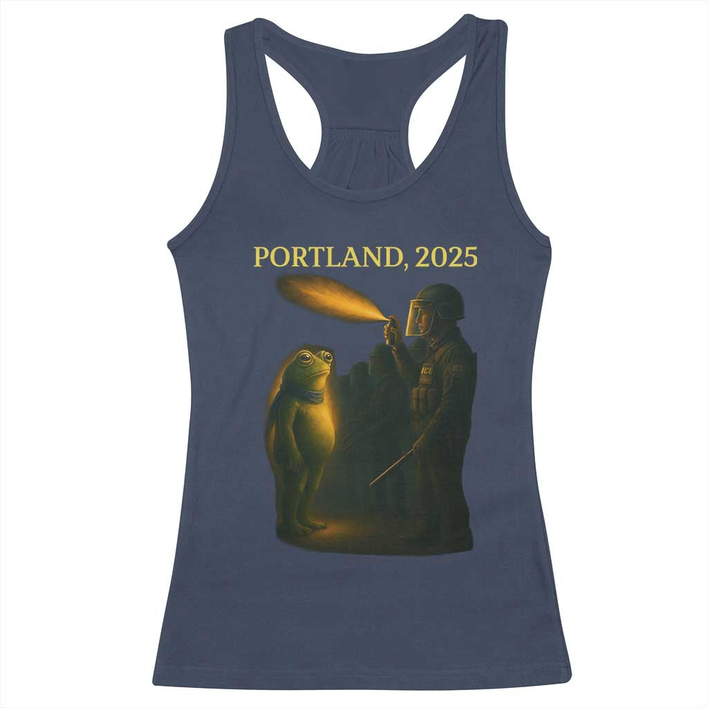 Resist Frog Political Poste Racerback Tank Top Free Portland Vintage Protest Graphic - Wonder Print Shop
