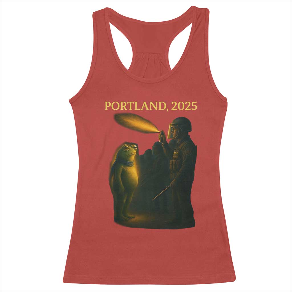 Resist Frog Political Poste Racerback Tank Top Free Portland Vintage Protest Graphic - Wonder Print Shop