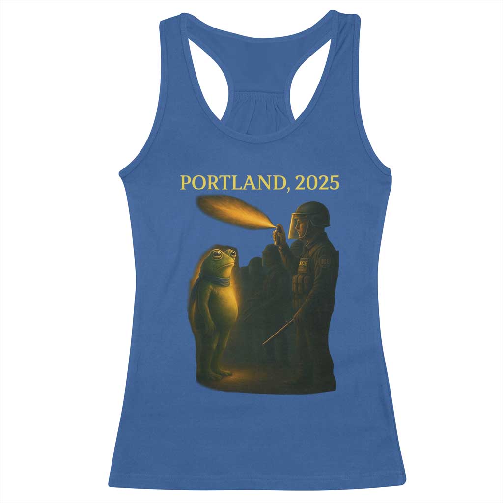 Resist Frog Political Poste Racerback Tank Top Free Portland Vintage Protest Graphic - Wonder Print Shop