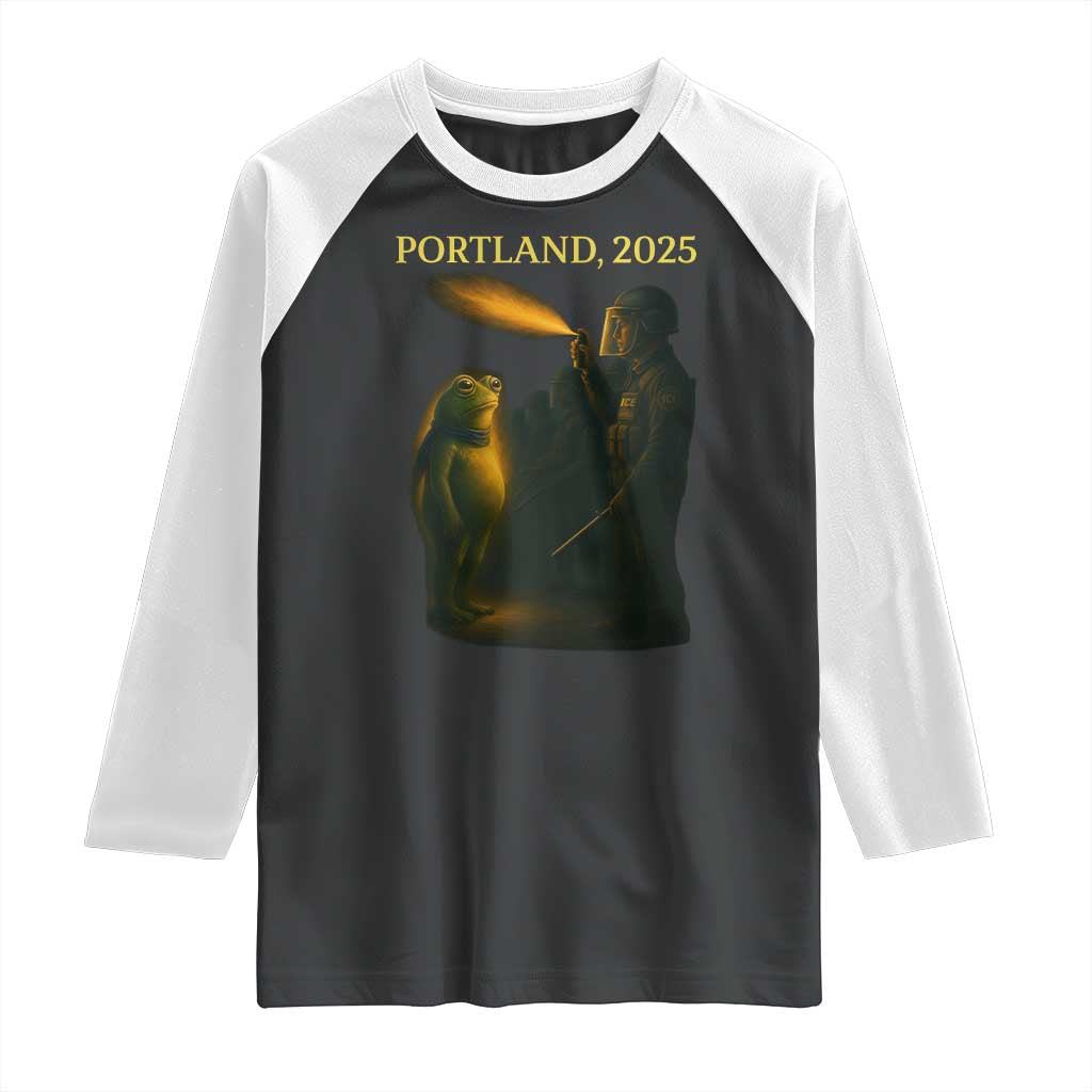 Resist Frog Political Poste Raglan Shirt Free Portland Vintage Protest Graphic - Wonder Print Shop