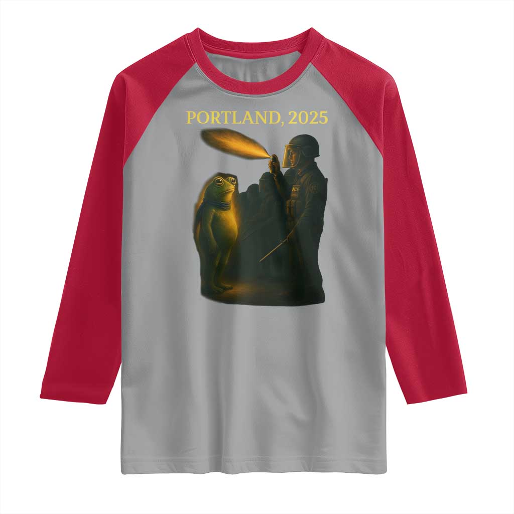 Resist Frog Political Poste Raglan Shirt Free Portland Vintage Protest Graphic - Wonder Print Shop