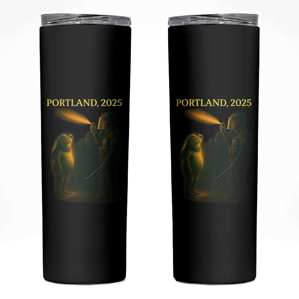 Resist Frog Political Poste Skinny Tumbler Free Portland Vintage Protest Graphic - Wonder Print Shop