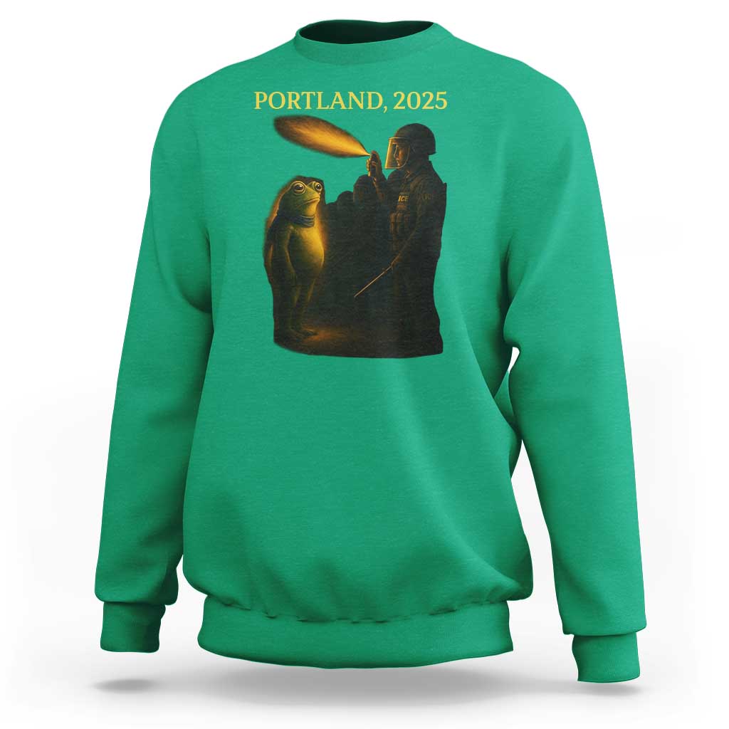 Resist Frog Political Poste Sweatshirt Free Portland Vintage Protest Graphic - Wonder Print Shop
