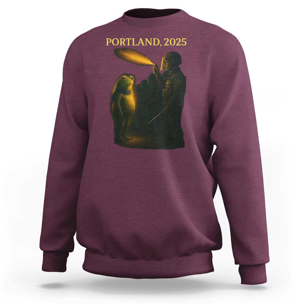 Resist Frog Political Poste Sweatshirt Free Portland Vintage Protest Graphic - Wonder Print Shop