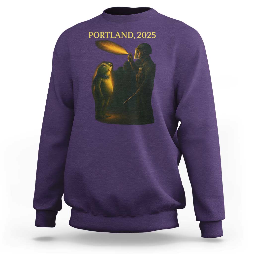 Resist Frog Political Poste Sweatshirt Free Portland Vintage Protest Graphic - Wonder Print Shop