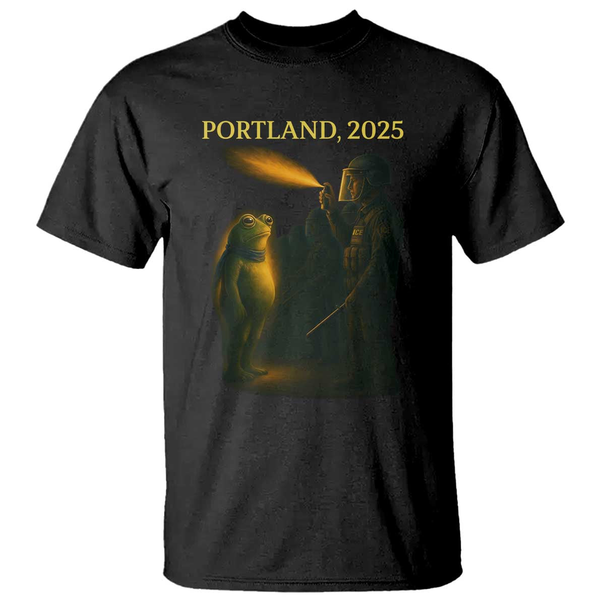 Resist Frog Political Poste T Shirt Free Portland Vintage Protest Graphic - Wonder Print Shop