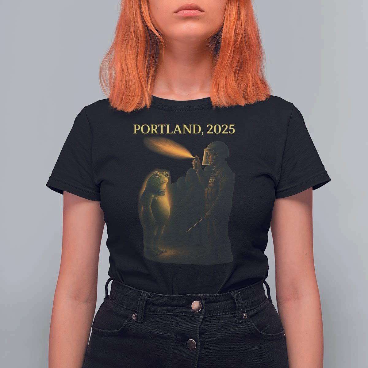 Resist Frog Political Poste T Shirt For Women Free Portland Vintage Protest Graphic - Wonder Print Shop