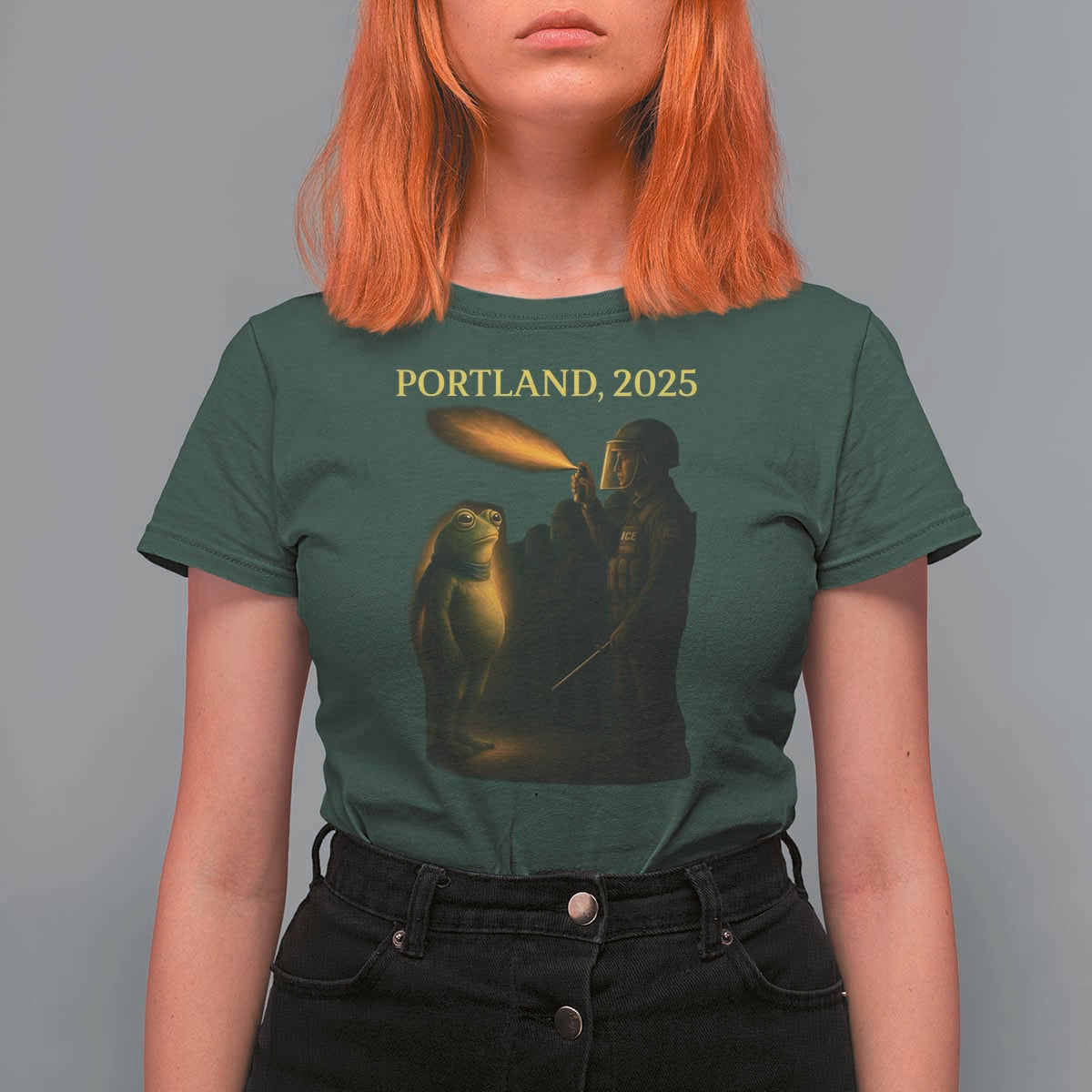 Resist Frog Political Poste T Shirt For Women Free Portland Vintage Protest Graphic - Wonder Print Shop