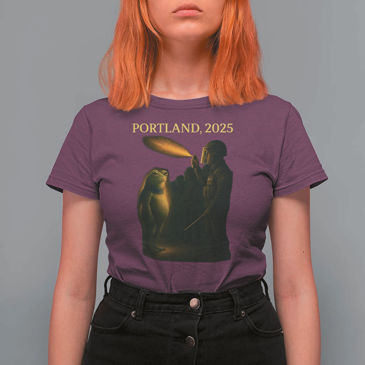 Resist Frog Political Poste T Shirt For Women Free Portland Vintage Protest Graphic - Wonder Print Shop