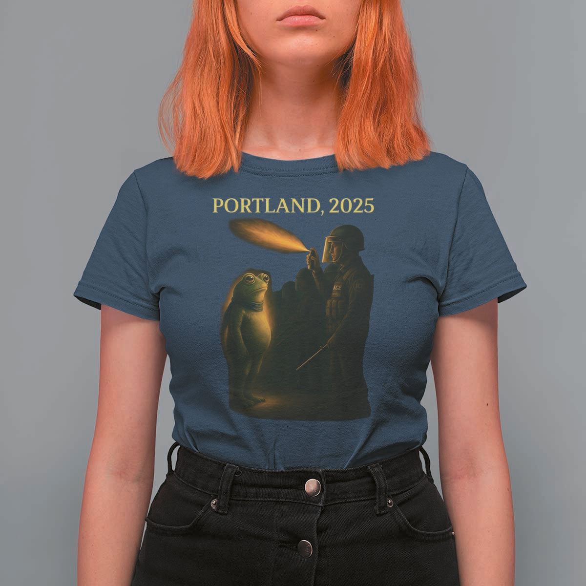 Resist Frog Political Poste T Shirt For Women Free Portland Vintage Protest Graphic - Wonder Print Shop