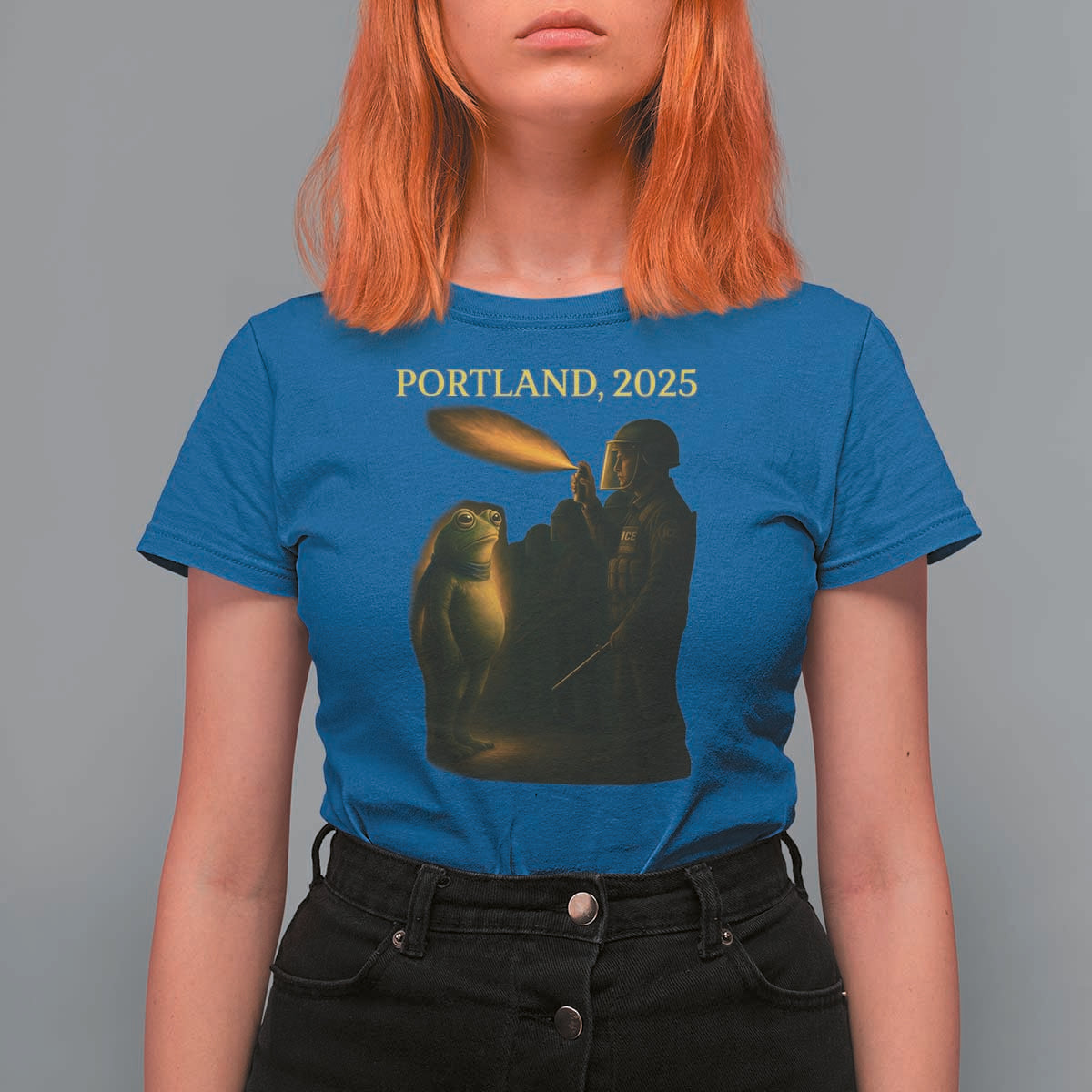 Resist Frog Political Poste T Shirt For Women Free Portland Vintage Protest Graphic - Wonder Print Shop