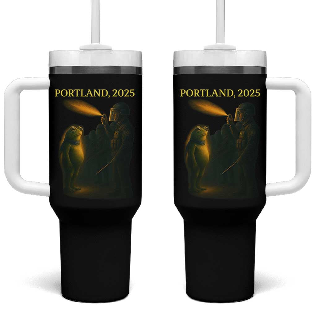 Resist Frog Political Poste Tumbler With Handle Free Portland Vintage Protest Graphic - Wonder Print Shop