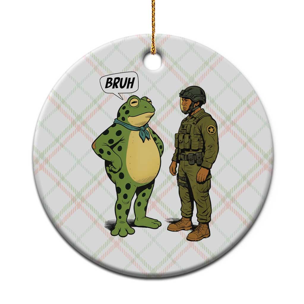 Funny Frog Bruh Resist Meme Ceramic Ornament Free Portland Oregon Political Satire - Wonder Print Shop
