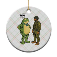 Funny Frog Bruh Resist Meme Ceramic Ornament Free Portland Oregon Political Satire - Wonder Print Shop