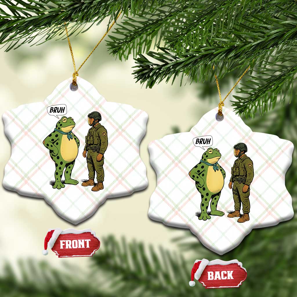 Funny Frog Bruh Resist Meme Ceramic Ornament Free Portland Oregon Political Satire - Wonder Print Shop