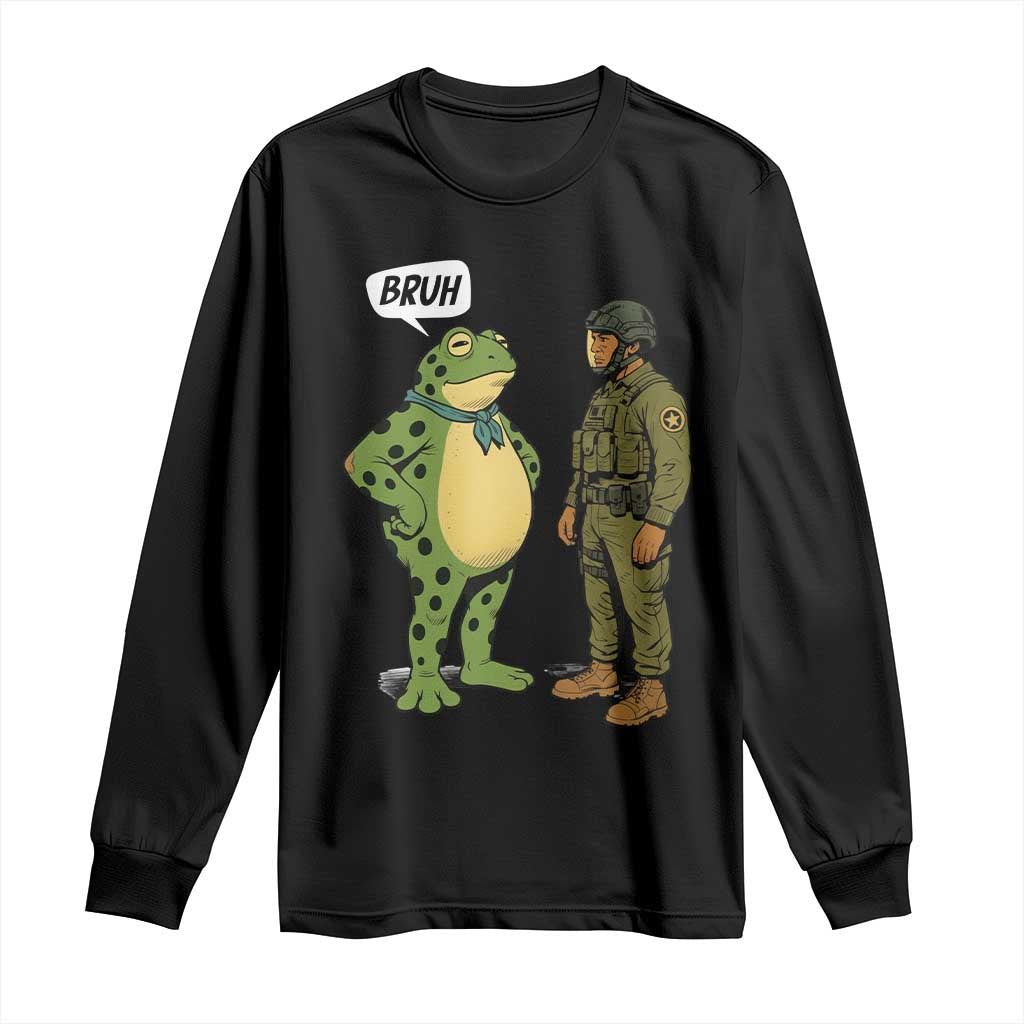 Funny Frog Bruh Resist Meme Long Sleeve Shirt Free Portland Oregon Political Satire - Wonder Print Shop