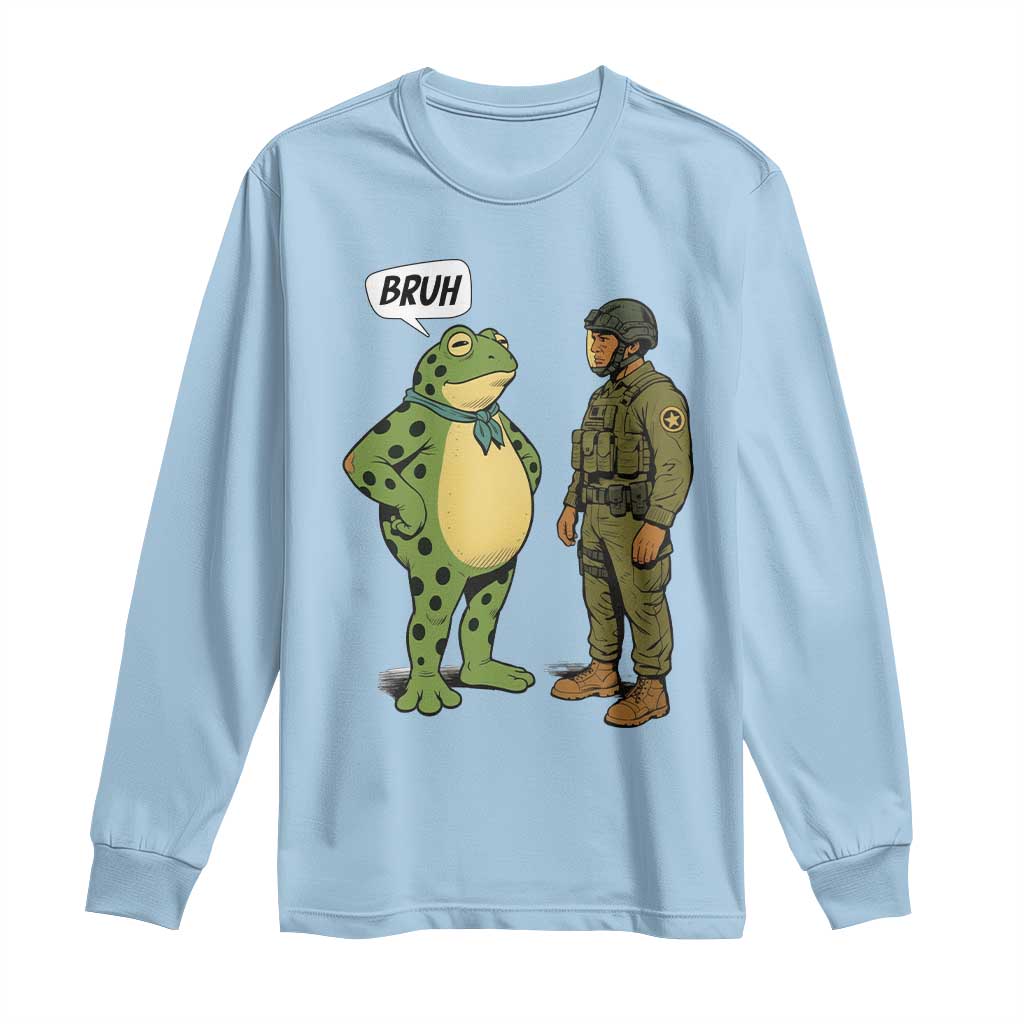 Funny Frog Bruh Resist Meme Long Sleeve Shirt Free Portland Oregon Political Satire - Wonder Print Shop