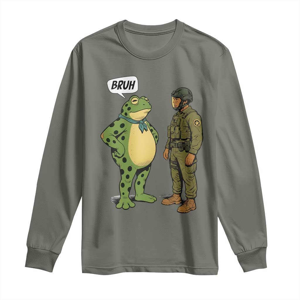 Funny Frog Bruh Resist Meme Long Sleeve Shirt Free Portland Oregon Political Satire - Wonder Print Shop