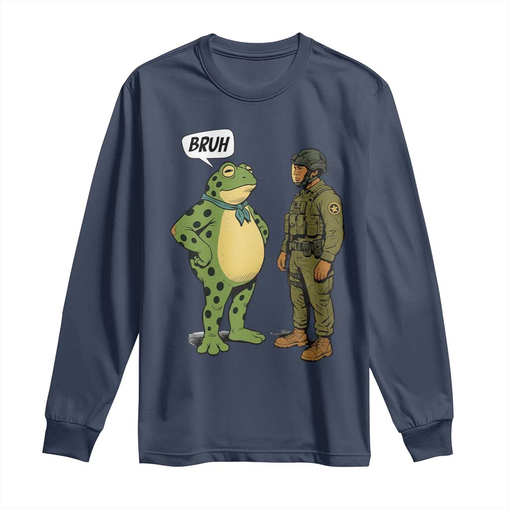 Funny Frog Bruh Resist Meme Long Sleeve Shirt Free Portland Oregon Political Satire - Wonder Print Shop