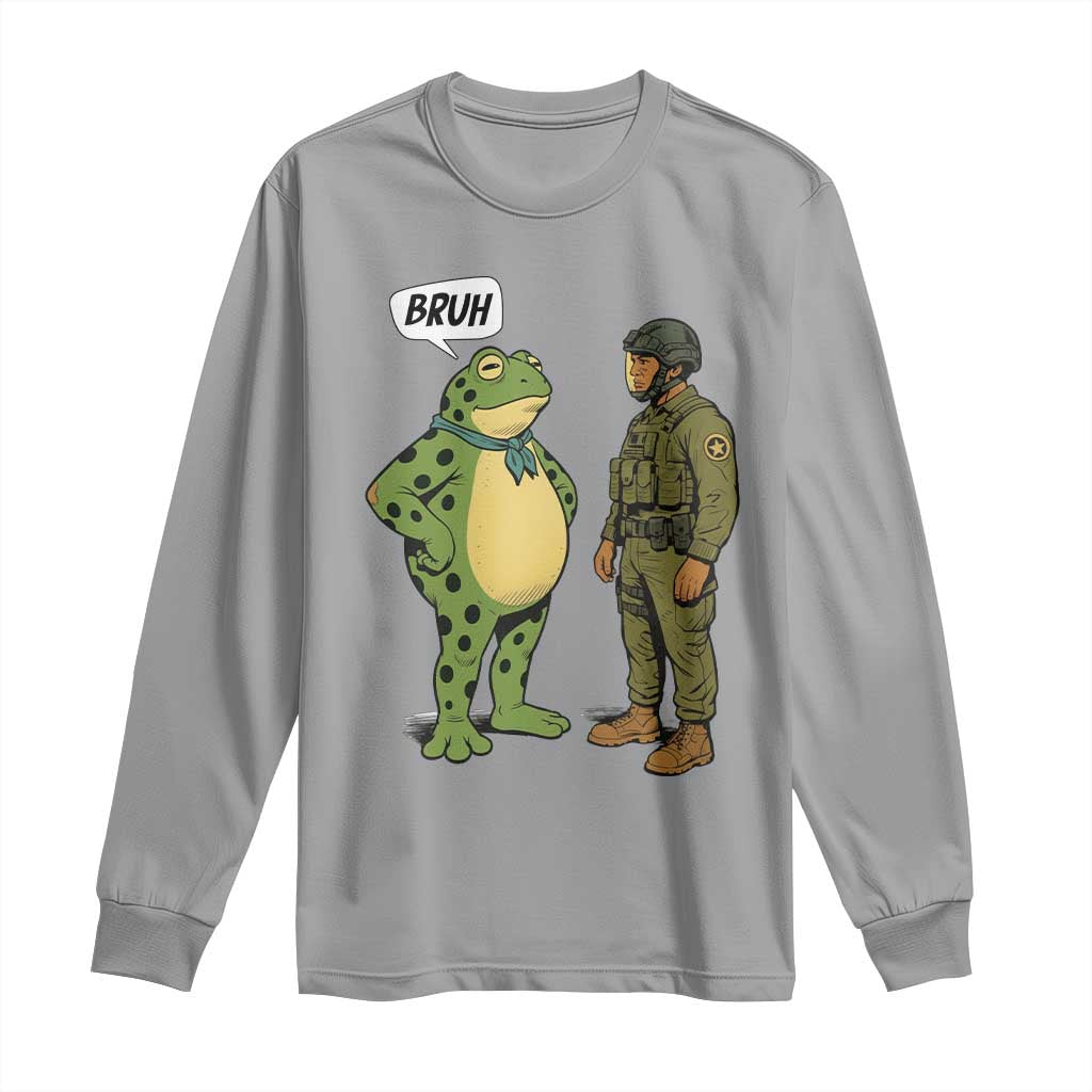 Funny Frog Bruh Resist Meme Long Sleeve Shirt Free Portland Oregon Political Satire - Wonder Print Shop