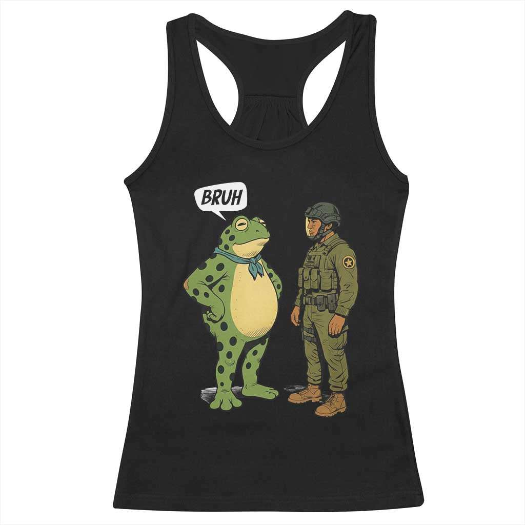 Funny Frog Bruh Resist Meme Racerback Tank Top Free Portland Oregon Political Satire - Wonder Print Shop