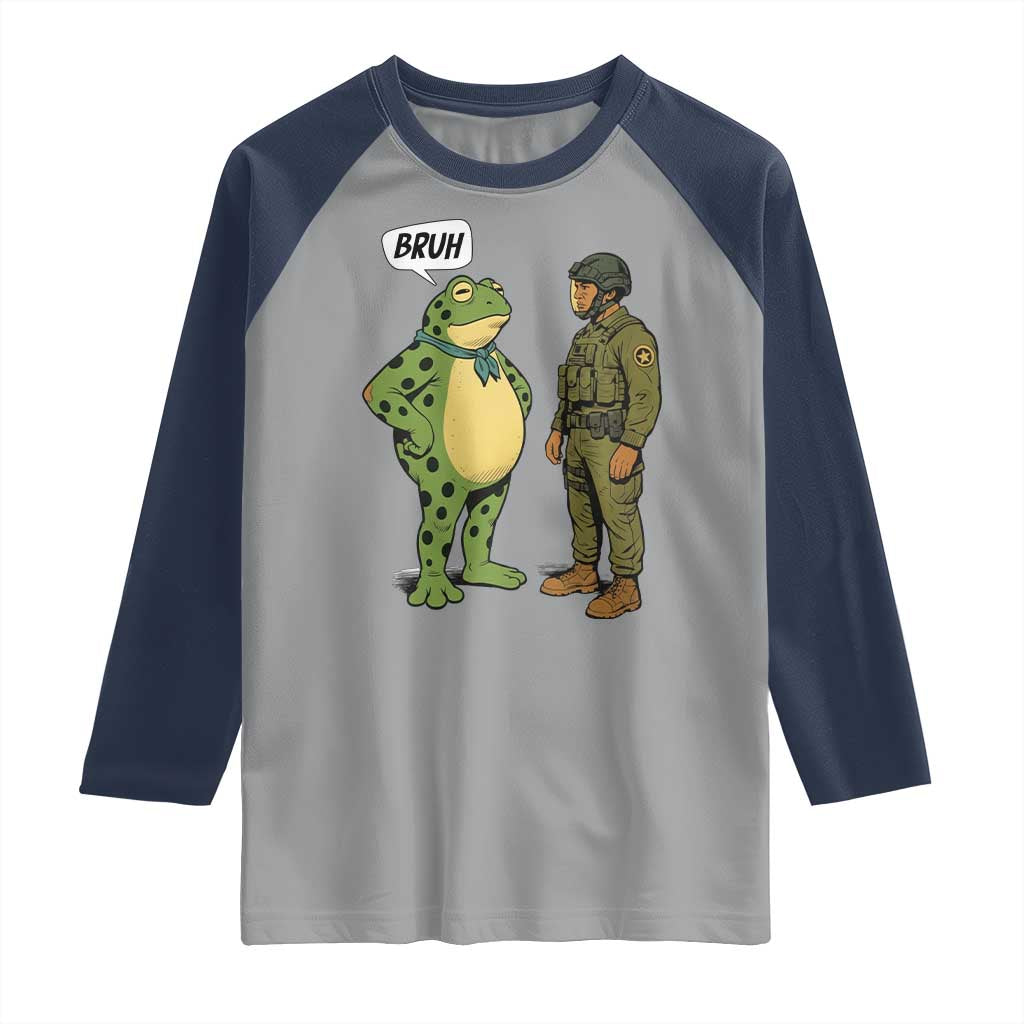 Funny Frog Bruh Resist Meme Raglan Shirt Free Portland Oregon Political Satire - Wonder Print Shop