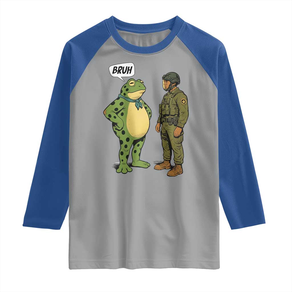 Funny Frog Bruh Resist Meme Raglan Shirt Free Portland Oregon Political Satire - Wonder Print Shop