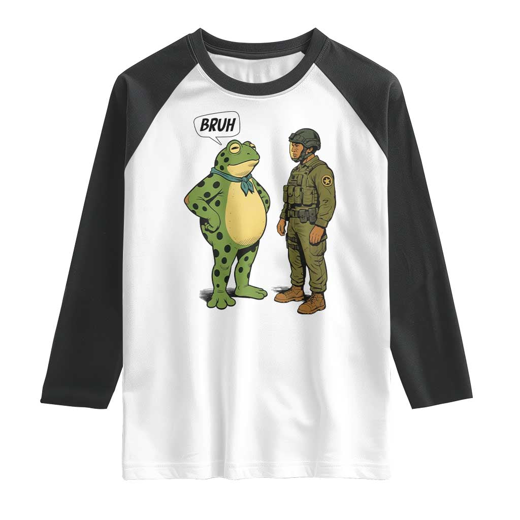 Funny Frog Bruh Resist Meme Raglan Shirt Free Portland Oregon Political Satire - Wonder Print Shop