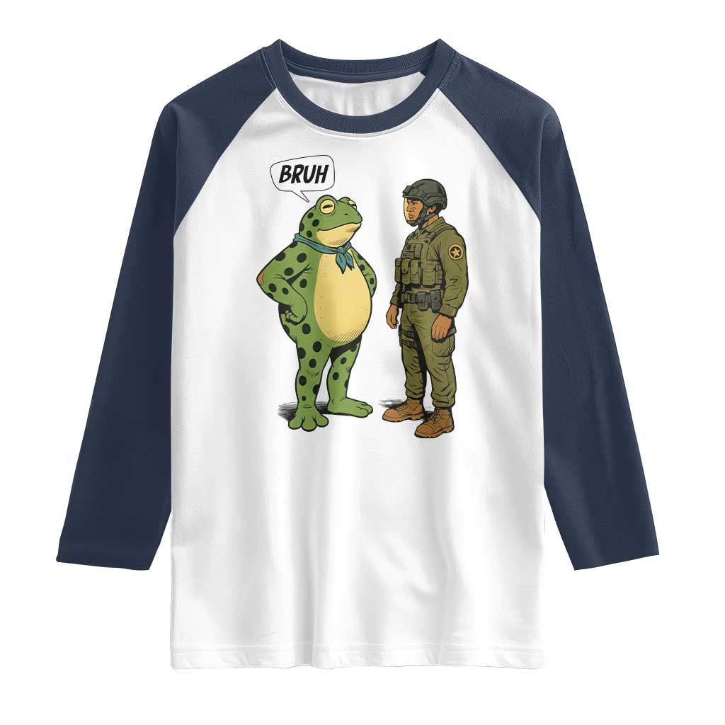 Funny Frog Bruh Resist Meme Raglan Shirt Free Portland Oregon Political Satire - Wonder Print Shop
