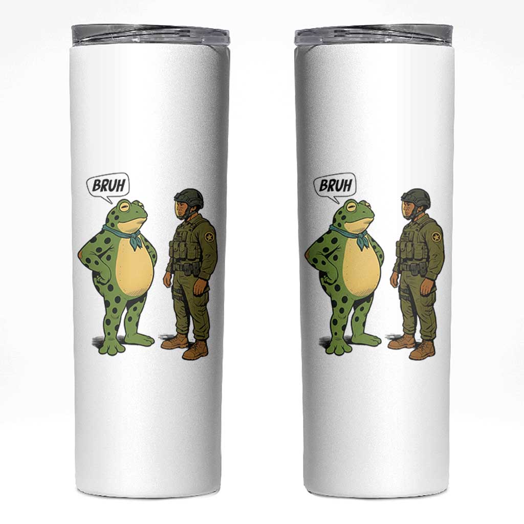 Funny Frog Bruh Resist Meme Skinny Tumbler Free Portland Oregon Political Satire - Wonder Print Shop