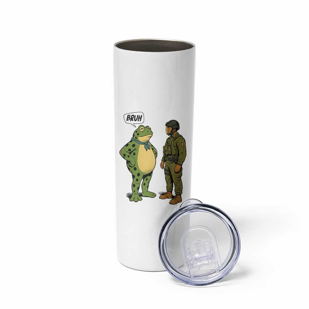 Funny Frog Bruh Resist Meme Skinny Tumbler Free Portland Oregon Political Satire - Wonder Print Shop