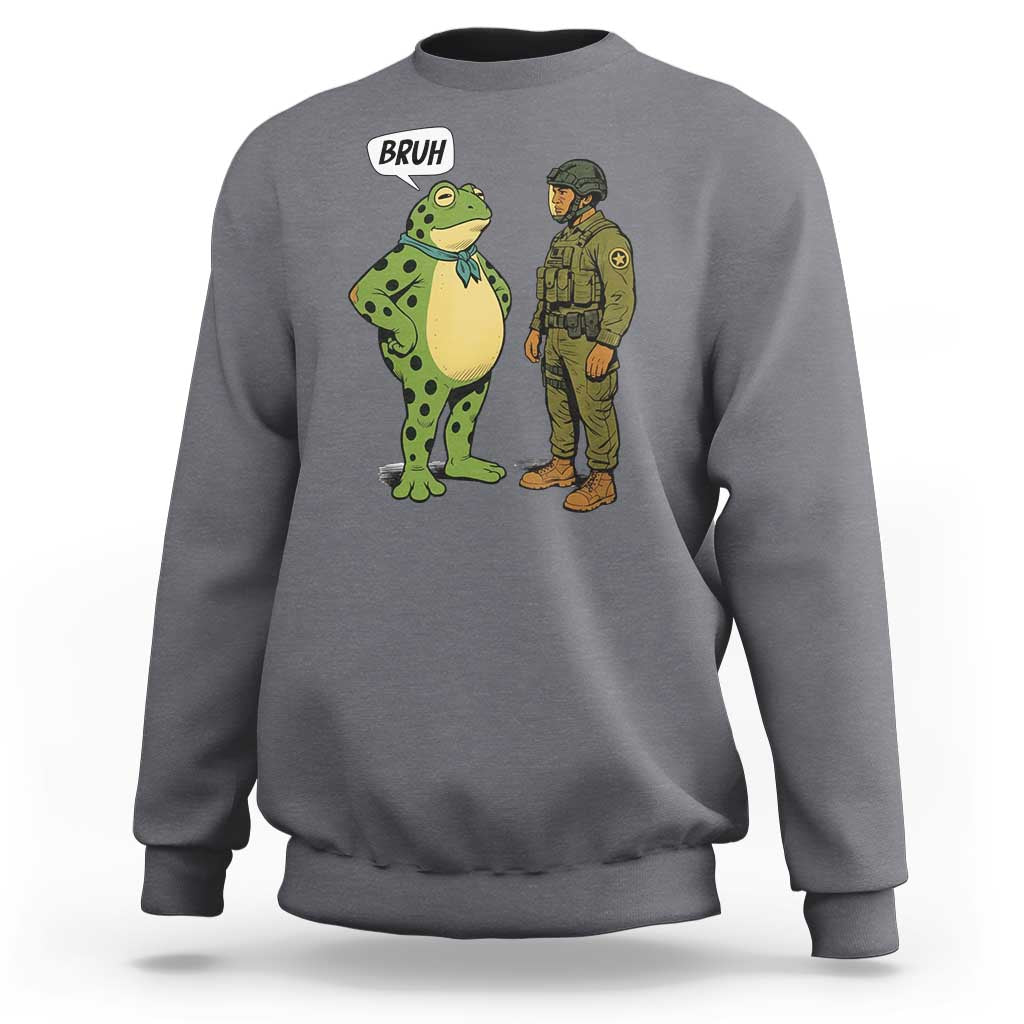 Funny Frog Bruh Resist Meme Sweatshirt Free Portland Oregon Political Satire - Wonder Print Shop