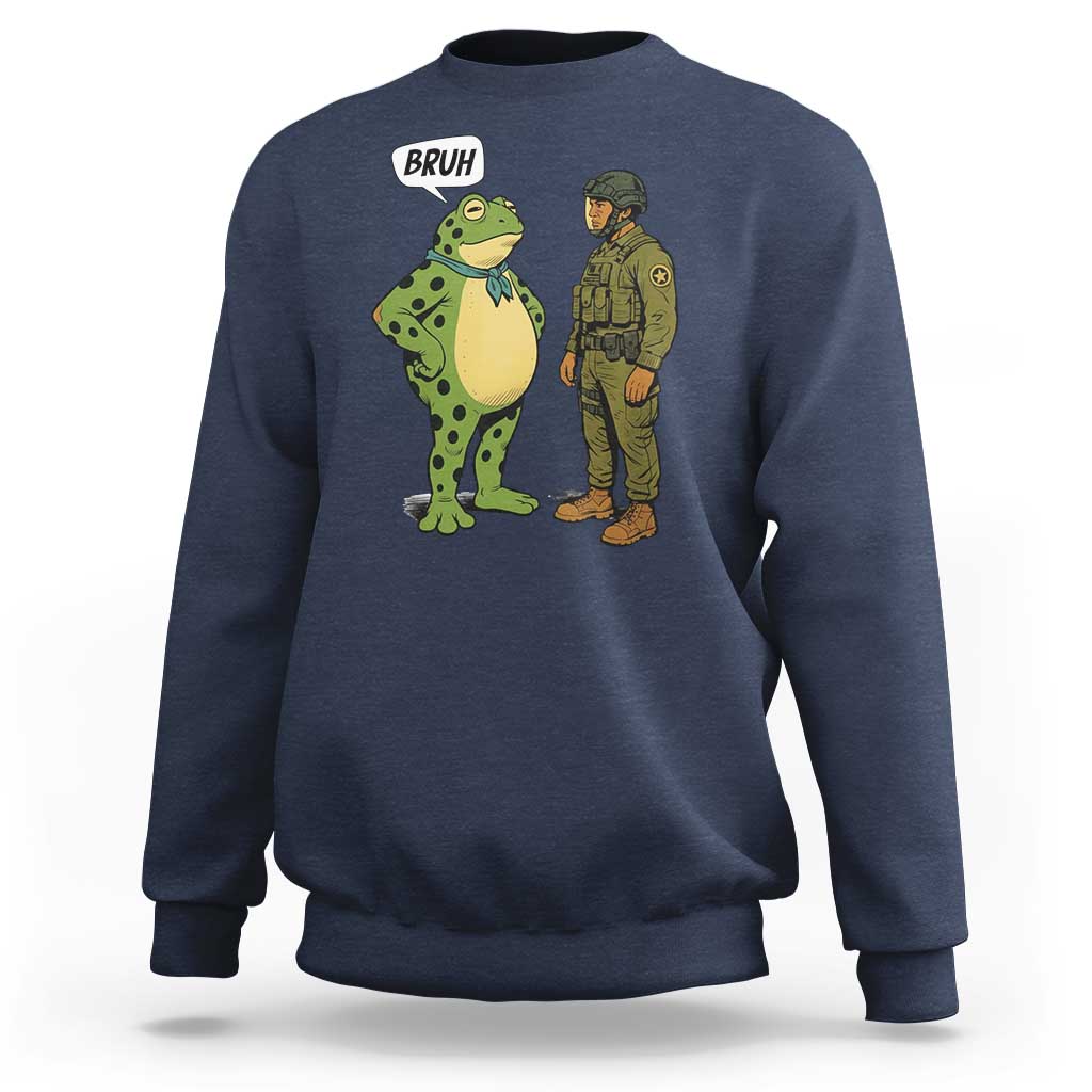 Funny Frog Bruh Resist Meme Sweatshirt Free Portland Oregon Political Satire - Wonder Print Shop