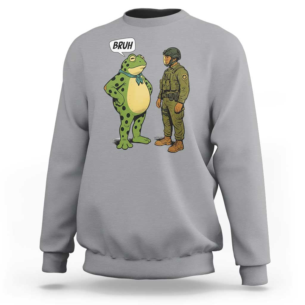 Funny Frog Bruh Resist Meme Sweatshirt Free Portland Oregon Political Satire - Wonder Print Shop