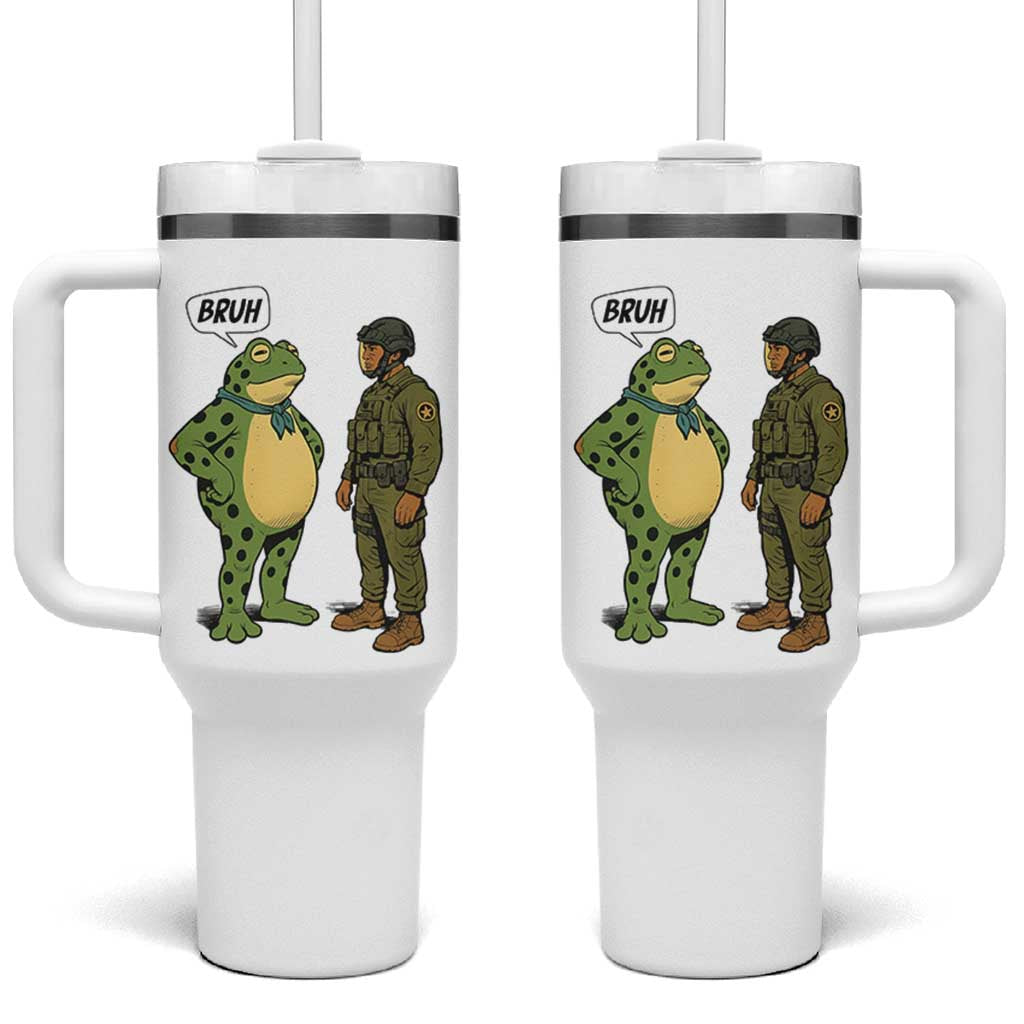 Funny Frog Bruh Resist Meme Tumbler With Handle Free Portland Oregon Political Satire - Wonder Print Shop