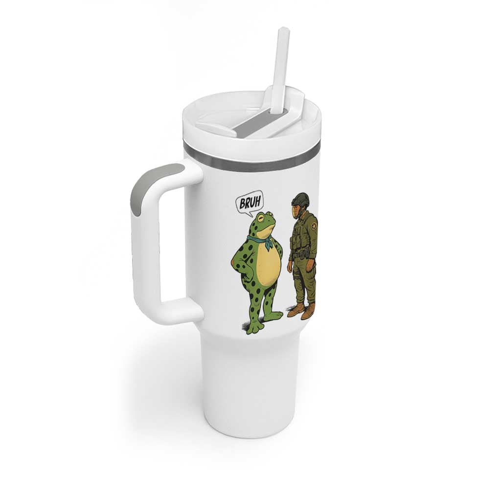 Funny Frog Bruh Resist Meme Tumbler With Handle Free Portland Oregon Political Satire - Wonder Print Shop