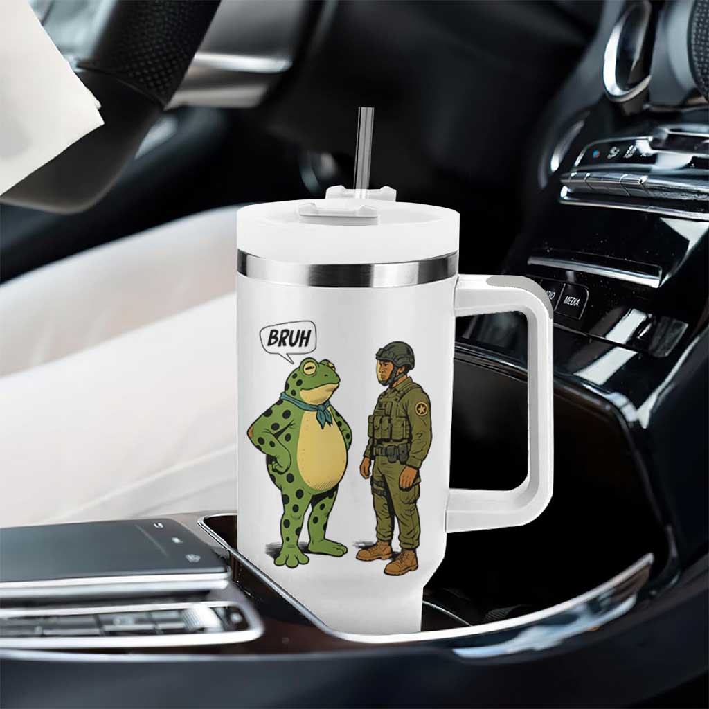 Funny Frog Bruh Resist Meme Tumbler With Handle Free Portland Oregon Political Satire - Wonder Print Shop