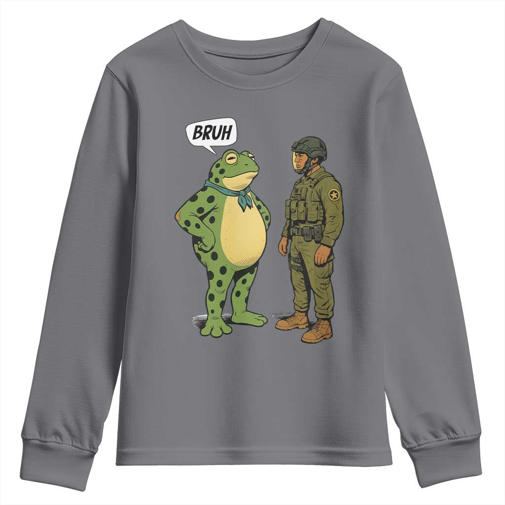 Funny Frog Bruh Resist Meme Youth Sweatshirt Free Portland Oregon Political Satire - Wonder Print Shop