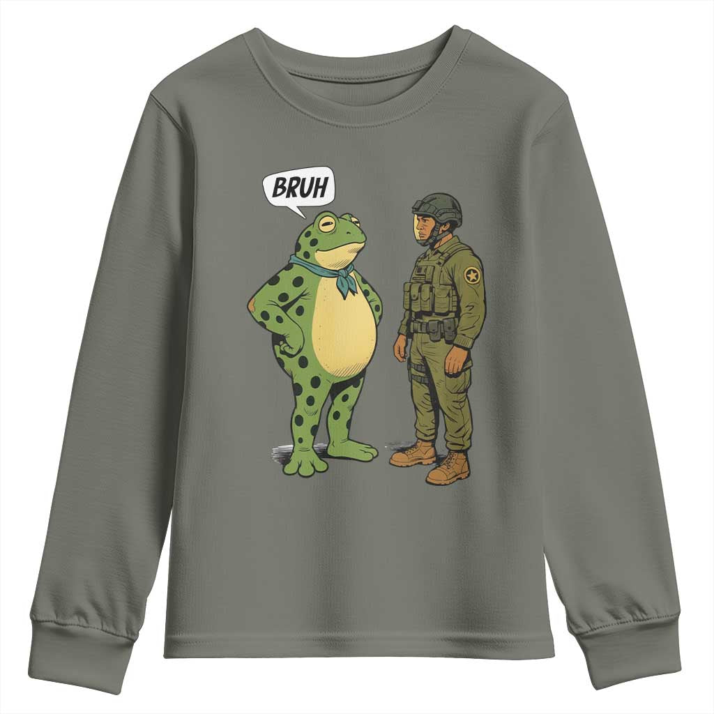 Funny Frog Bruh Resist Meme Youth Sweatshirt Free Portland Oregon Political Satire - Wonder Print Shop