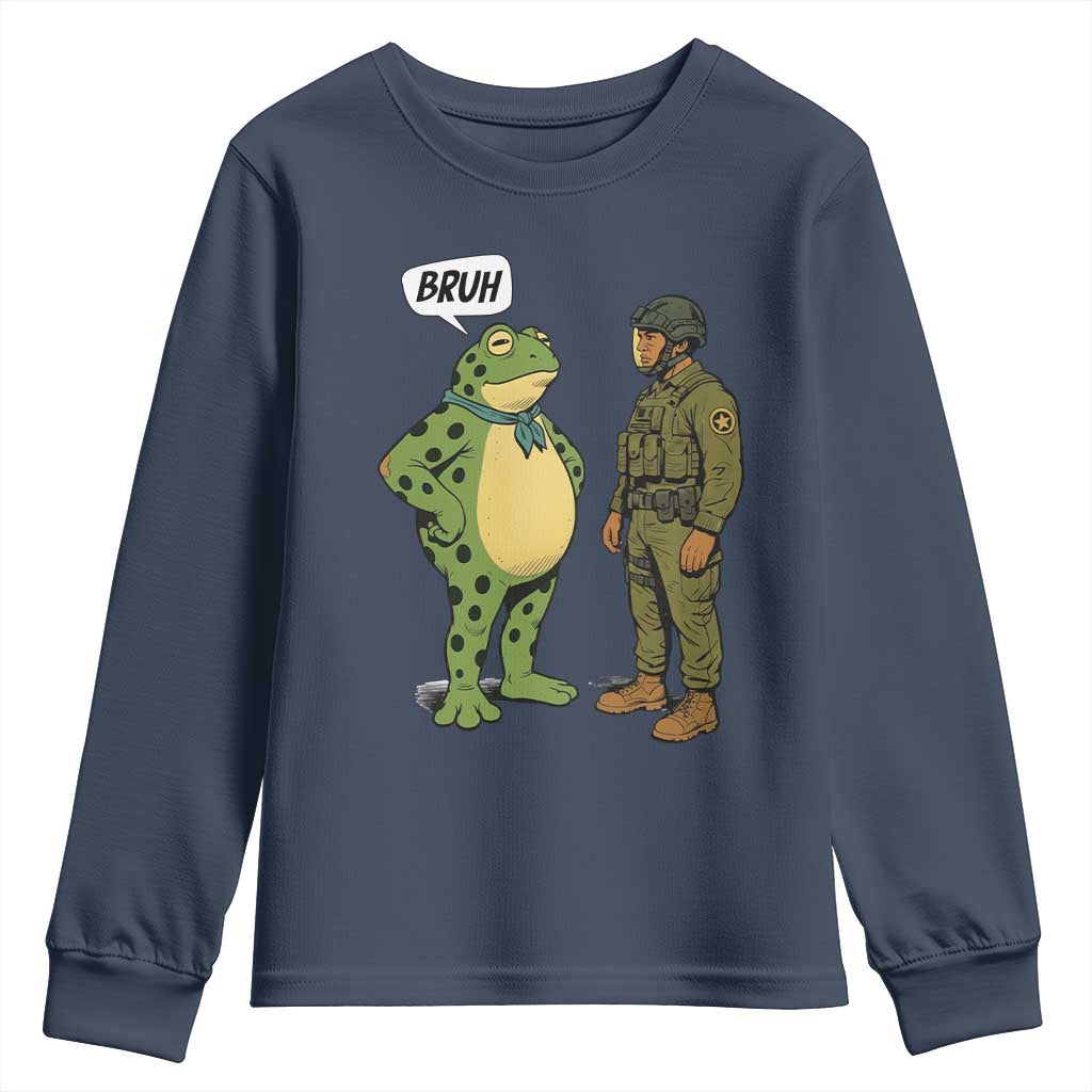 Funny Frog Bruh Resist Meme Youth Sweatshirt Free Portland Oregon Political Satire - Wonder Print Shop