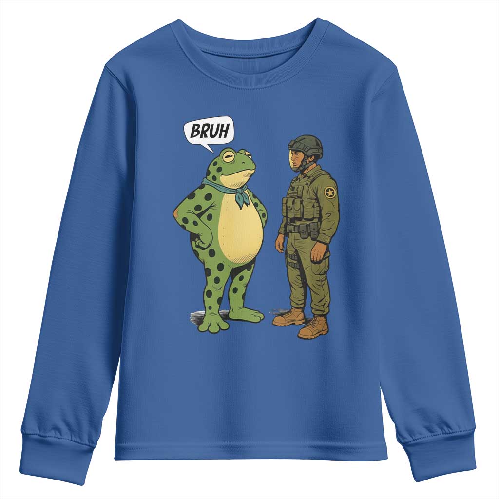 Funny Frog Bruh Resist Meme Youth Sweatshirt Free Portland Oregon Political Satire - Wonder Print Shop